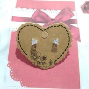 925 Sterling Silver Stud Earrings Trillion Cut CZ Signed Designer Jewelry Lot